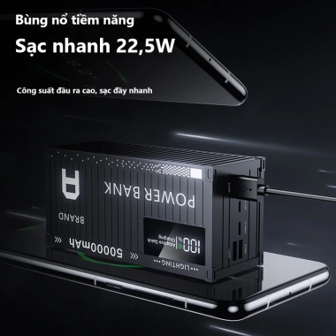 Sạc dự phòng Container 60.000mAh 66W - Sạc nhanh, pin chính hãng, giảm 20%