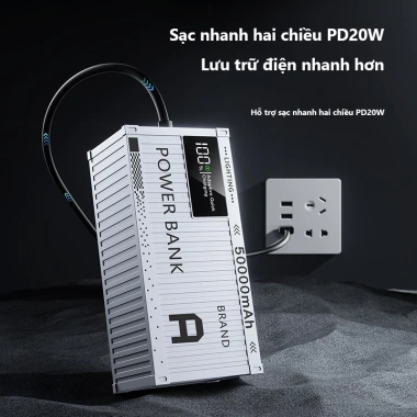 Sạc dự phòng Container 60.000mAh 66W - Sạc nhanh, pin chính hãng, giảm 20%