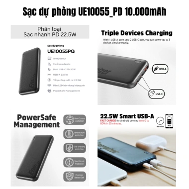 Sạc Dự Phòng Energizer 10.000mAh PD 22.5W 3 Cổng, Sạc Nhanh, Bảo Hành 1 Năm - 642.000 VND 3