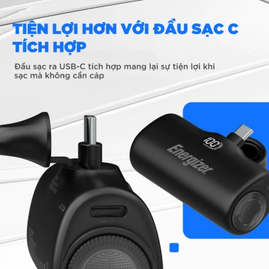 Sạc dự phòng Energizer 4.600mAh UE4.600PQ - Thiết kế nhỏ gọn, sạc nhanh 22.5W, giá ưu đãi 572.500₫