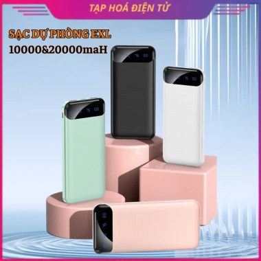 Sạc Dự Phòng EXL Màn Hình LED, Sạc Nhanh, Nhẹ, 10.000/20.000mAh – Giá 89.000đ