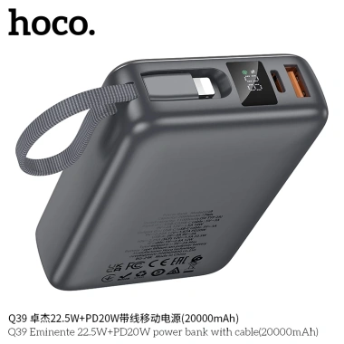 Sạc Dự Phong Hoco Q39 20.000mAh PD22.5W kèm Dây IP BH12T - Sạc nhanh an toàn