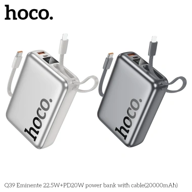 Sạc dự phòng Hoco Q39 20.000mAh sạc nhanh 20W kèm dây LN và Type-C - Giá chỉ 460.000₫ 2