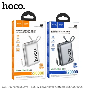 Sạc dự phòng Hoco Q39 20.000mAh sạc nhanh 20W kèm dây LN và Type-C - Giá chỉ 460.000₫ 4