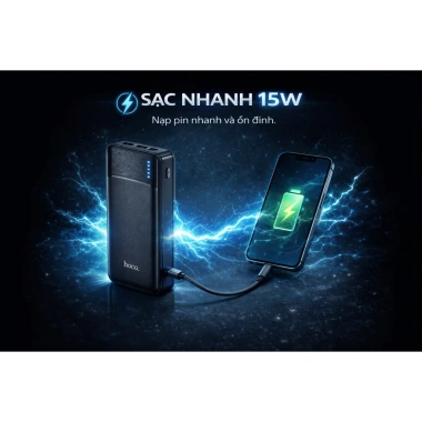 Sạc dự phòng hoco SU02 20.000mAh - 2 USB, 2 Micro Type-C, sạc đồng thời nhiều thiết bị, bền bỉ, giá chỉ 129.000₫