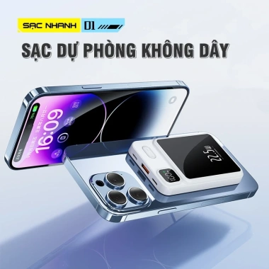 Sạc dự phòng hút nam châm 22.5W - Siêu mỏng, không dây, 3.000‑50.000 mAh, sạc nhanh, giảm giá 259k