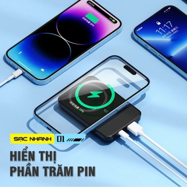 Sạc dự phòng hút nam châm 22.5W - Siêu mỏng, không dây, 3.000‑50.000 mAh, sạc nhanh, giảm giá 259k 7 Sạc dự phòng hút nam châm 22.5W - Siêu mỏng, không dây, 3.000‑50.000 mAh, sạc nhanh, giảm giá 259k 7