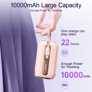 Sạc dự phòng Joyroom L012 22.5W Colorful 10-20k mAh tích hợp cáp sạc nhanh - Chính hãng