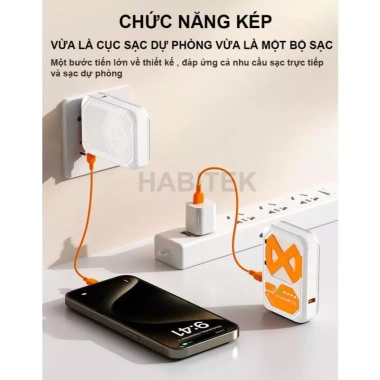 Sạc Dự Phòng Không Dây 22.5W 20.000mAh - Pin Dự Phòng Kiêm Củ Sạc, Tương Thích iPhone & Android, Giá Ưu Đãi 450k 3 Sạc Dự Phòng Không Dây 22.5W 20.000mAh - Pin Dự Phòng Kiêm Củ Sạc, Tương Thích iPhone & Android, Giá Ưu Đãi 450k 3