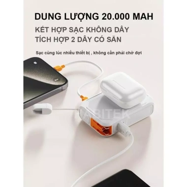 Sạc Dự Phòng Không Dây 22.5W 20.000mAh - Pin Dự Phòng Kiêm Củ Sạc, Tương Thích iPhone & Android, Giá Ưu Đãi 450k 9 Sạc Dự Phòng Không Dây 22.5W 20.000mAh - Pin Dự Phòng Kiêm Củ Sạc, Tương Thích iPhone & Android, Giá Ưu Đãi 450k 9
