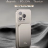 Sạc dự phòng không dây BERF W85 Titan nhôm, kính mờ AG từ tính, siêu mỏng PD 20W cho iPhone 17/16/15/14/13/12 - 475k