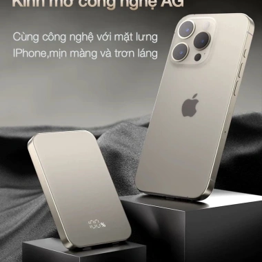 Sạc dự phòng không dây BERF W85 Titan nhôm, kính mờ AG từ tính, siêu mỏng PD 20W cho iPhone 17/16/15/14/13/12 - 475k