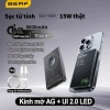 Sạc dự phòng không dây BERF W85 Titan nhôm, kính mờ AG từ tính, siêu mỏng PD 20W cho iPhone 17/16/15/14/13/12 - 475k 10