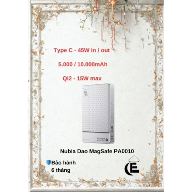 Sạc dự phòng không dây Nubia RedMagic Dao 10k mAh Qi2 15W Type-C 45W - 1.000.000đ Sạc dự phòng không dây Nubia RedMagic Dao 10k mAh Qi2 15W Type-C 45W - 1.000.000đ