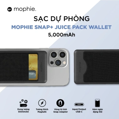 Sạc dự phòng Mophie Snap+ PD 20W 10.000mAh không dây Qi Bảo hành 2 năm giá chỉ 789.000đ