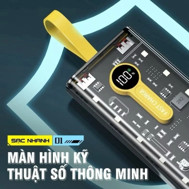 Sạc dự phòng nhanh 20W PD 22.5W 30.000-50.000mAh, đèn LED, phù hợp iPhone 12-16 & Xiaomi, giá 329k