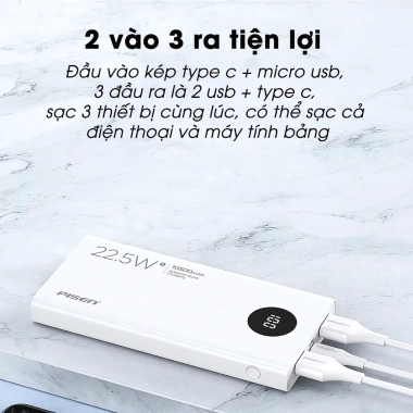 Sạc Dự Phòng Pisen Quick 30W, Dung Lượng 20.000mAh – Giá Chỉ 450.000₫