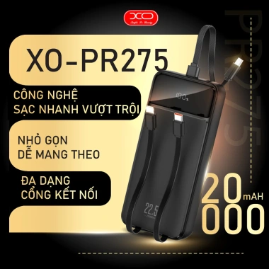 Sạc Dự Phòng PR275 22.5W XO Simple Is Beauty 20.000mAh Tích Hợp Dây 2 Dây Sạc Giá Ưu Đãi 640k 2