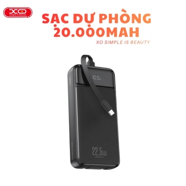 Sạc Dự Phòng PR275 22.5W XO Simple Is Beauty 20.000mAh Tích Hợp Dây 2 Dây Sạc Giá Ưu Đãi 640k 3