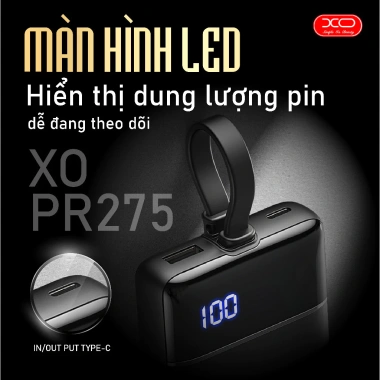 Sạc Dự Phòng PR275 22.5W XO Simple Is Beauty 20.000mAh Tích Hợp Dây 2 Dây Sạc Giá Ưu Đãi 640k 5