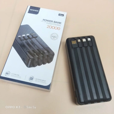 Sạc Dự Phòng SENDEM P900 20.000mAh - Tích Cáp, LED Báo Pin, Sạc Nhanh 15W Giá 298k