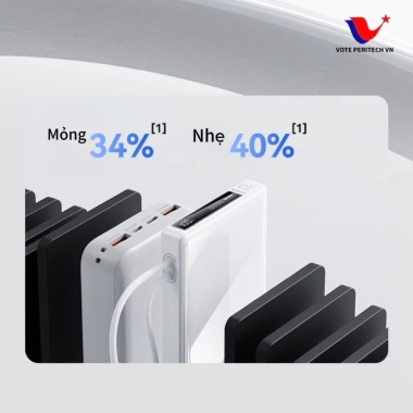 Sạc dự phòng siêu mỏng 10.000/20.000mAh 2 dây tích hợp, sạc nhanh 22.5W, UV cao cấp- 569.000 VND 3