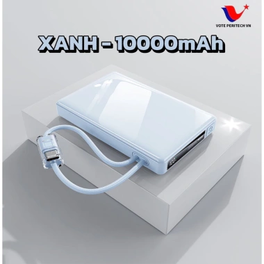 Sạc dự phòng siêu mỏng 10.000/20.000mAh 2 dây tích hợp, sạc nhanh 22.5W, UV cao cấp- 569.000 VND 9