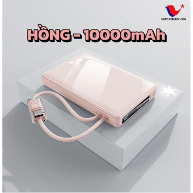 Sạc dự phòng siêu mỏng 10.000/20.000mAh 2 dây tích hợp, sạc nhanh 22.5W, UV cao cấp- 569.000 VND 10