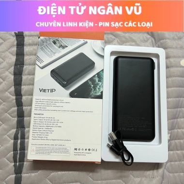 Sạc dự phòng VIETIP PB03 Pro 20.000mAh QC 12V, Type-C 20W và USB-A 18W, giá 220.000 VND