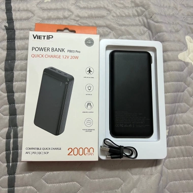 Sạc dự phòng VIETIP PB03 Pro 20.000mAh QC 12V, Type-C 20W và USB-A 18W, giá 220.000 VND