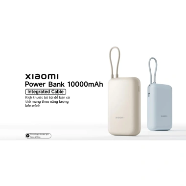 Sạc dự phòng Xiaomi 10.000mAh 22,5W cáp Type-C tích hợp - Chính hãng, giá ưu đãi 486k