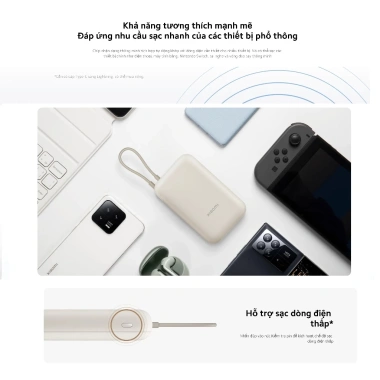 Sạc dự phòng Xiaomi 10.000mAh 22,5W cáp Type-C tích hợp - Chính hãng, giá ưu đãi 486k