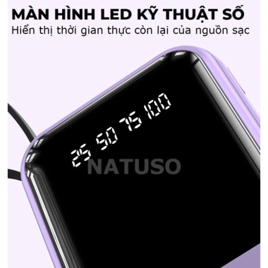 Sạc dự phòng XY68 20.000mAh dung lượng lớn, tích hợp dây sạc nhanh, hỗ trợ đa thiết bị - Giá 165k