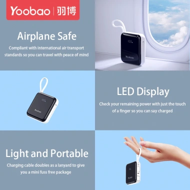 Sạc Dự Phòng YOOBAO LK10 10.000mAh Sạc Nhanh Type-C & Lightning Màn Hình Hiển Thị Phần Trăm Pin Giá 479k