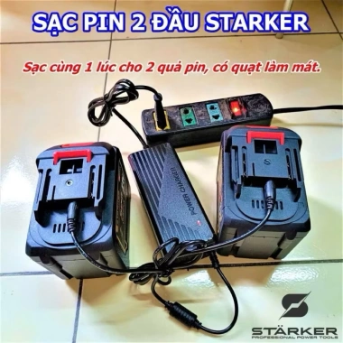Sạc kim nhanh Staker 3A 2 chân, có quạt làm mát, tương thích Pin M21 - Giá 150k