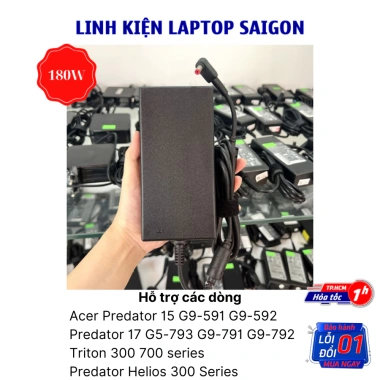 Sạc Laptop Acer 180W 19.5V 9.23A - Predator 15/17, Triton 700, Gateway One, Z3.171 Z3.771 - Giá 421.400₫ 4 Sạc Laptop Acer 180W 19.5V 9.23A - Predator 15/17, Triton 700, Gateway One, Z3.171 Z3.771 - Giá 421.400₫ 4