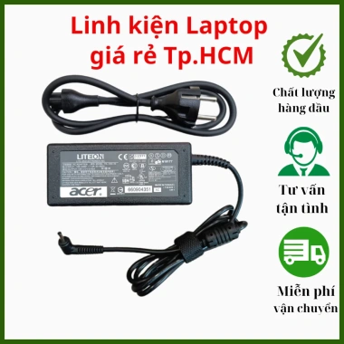 Sạc Laptop Acer 65W 19V 3.42A - Adapter mới cho Aspire, Swift, TravelMate, Gateway, eMachines - Giá chỉ 175.000đ