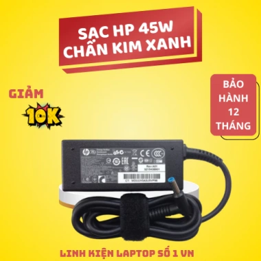 Sạc Laptop HP 19.5V 2.31A 45W chân kim xanh nhỏ 4.5x3.0mm Zin, Bảo hành 6 tháng, Giá 150k