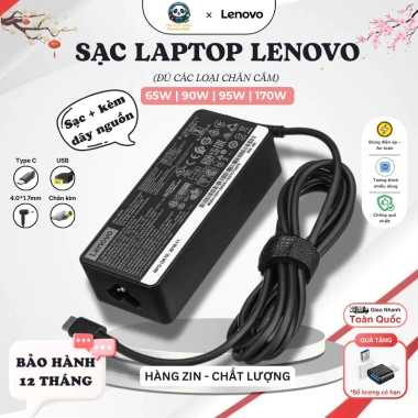 Sạc Laptop Lenovo USB‑C 65W – Sạc Nhanh, Ổn Định, Tương Thích Mọi Dòng – BH 12 Tháng