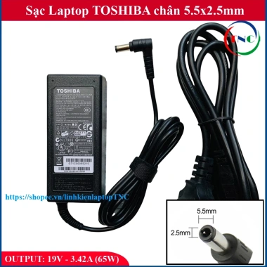 Sạc Laptop Toshiba 19V 65W 3.42A Đầu 5.5mm 5.5x2.5 Kèm Dây Nguồn Giá 120.000₫