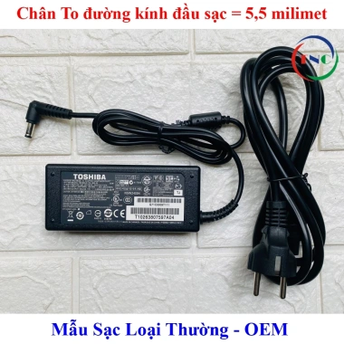 Sạc Laptop Toshiba 19V 65W 3.42A Đầu 5.5mm 5.5x2.5 Kèm Dây Nguồn Giá 120.000₫