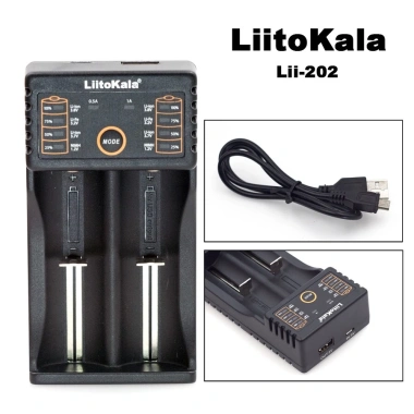 Sạc LiitoKala LII-202 mới cho 18.650 26.650 16.340 14.500 - Đầu vào 5V2A, chỉ 228.800₫ 4 Sạc LiitoKala LII-202 mới cho 18.650 26.650 16.340 14.500 - Đầu vào 5V2A, chỉ 228.800₫ 4