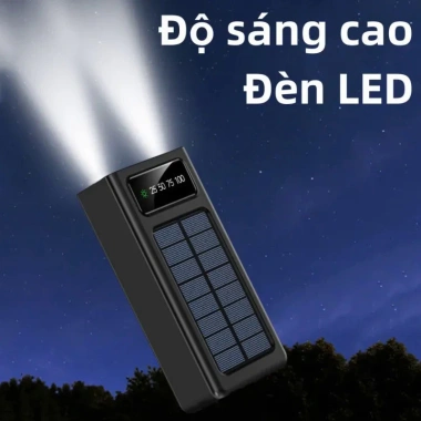 Sạc năng lượng mặt trời 50.000mAh - Đầu ra kép 4 dây, sạc điện thoại, chỉ 250k