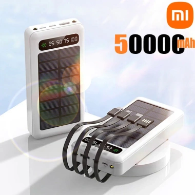 Sạc năng lượng mặt trời 50.000mAh - Đầu ra kép 4 dây, sạc điện thoại, chỉ 250k