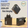 Sạc nhanh 200W 6 trong 1 - 3 USB + 3 PD, QC3.0, hỗ trợ EU/US/UK, du lịch