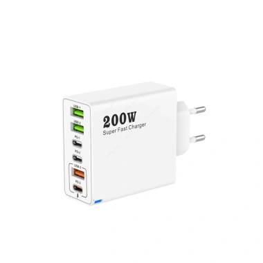 Sạc nhanh 200W 6 trong 1 - 3 USB + 3 PD, QC3.0, hỗ trợ EU/US/UK, du lịch 9 Sạc nhanh 200W 6 trong 1 - 3 USB + 3 PD, QC3.0, hỗ trợ EU/US/UK, du lịch 9