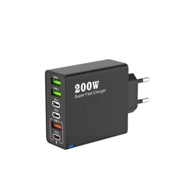Sạc nhanh 200W 6 trong 1 - 3 USB + 3 PD, QC3.0, hỗ trợ EU/US/UK, du lịch 10 Sạc nhanh 200W 6 trong 1 - 3 USB + 3 PD, QC3.0, hỗ trợ EU/US/UK, du lịch 10
