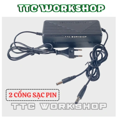 Sạc nhanh 21V 3A có quạt tản nhiệt - Adapter 2 cổng ADT cho pin 10,15,20 cell 4