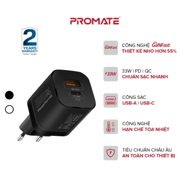 Sạc Nhanh 33W ORIO POWERPORT-33.EU-BK GaNFast – PD3.0 & QC3.0, Siêu Nhẹ Du Lịch, Giá giảm còn 80.000₫ 2 Sạc Nhanh 33W ORIO POWERPORT-33.EU-BK GaNFast – PD3.0 & QC3.0, Siêu Nhẹ Du Lịch, Giá giảm còn 80.000₫ 2