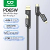 Sạc nhanh 65W Đa năng 4 trong 1 GOOJODOQ USB Type-C Micro tương thích Samsung Huawei – Giá 79.000₫